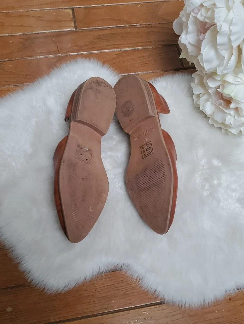 Catherine Malandrino Alaney Tan Cognac Pointed D'Orsay Flats